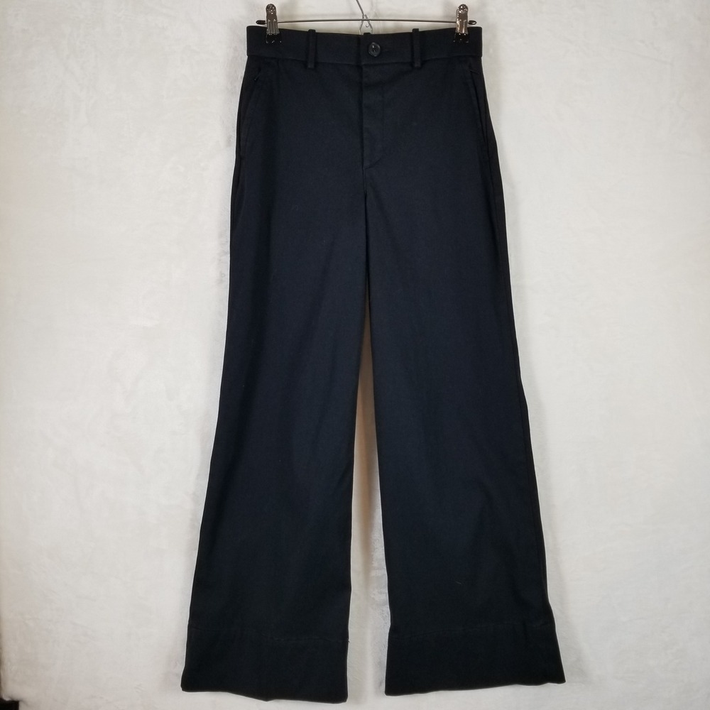Spanx Wide Leg Pants Women Size S Black Stretch Twill High Rise Trousers - Picture 2 of 10